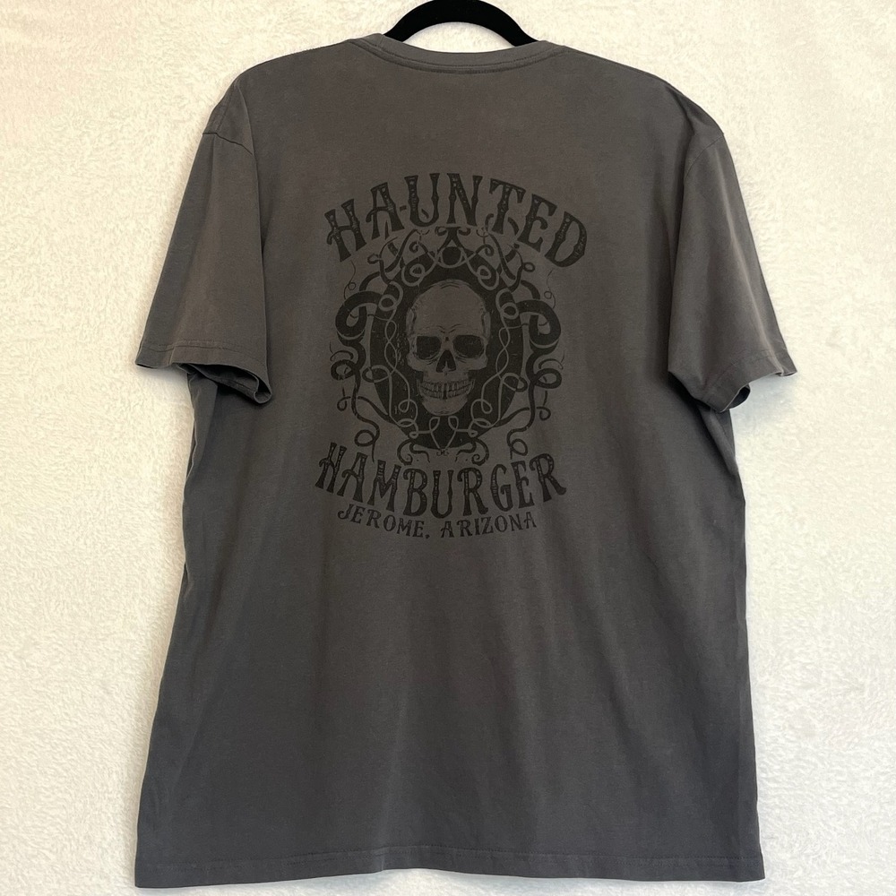 VTG Haunted Hamburger Jerome Arizona Skull‎ Graphic T Shirt Tee Halloween Large